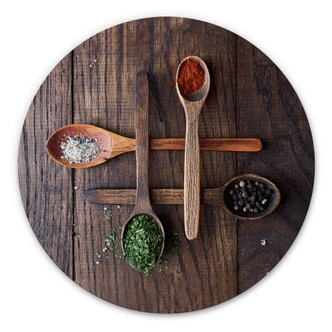 Alu-Dibond Aleksandrova - Gewürz Variationen - Rund 
