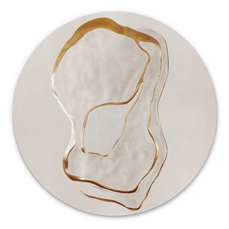 Stampe per pareti Linea astratta in oro e beige - Alluminio dibond - Alma - Rotondo Stampe per pareti Linea astratta in oro e beige - Alluminio dibond - Alma - Rotondo