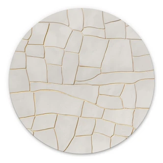 Wandbild Abstraktes Rissmuster in Beige - Alma - Alu-Dibond Rund 