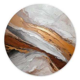 Wandbild Himmel und Erde in fließenden Farben - Alpenglow Workshop - Alu-Dibond - Rund 