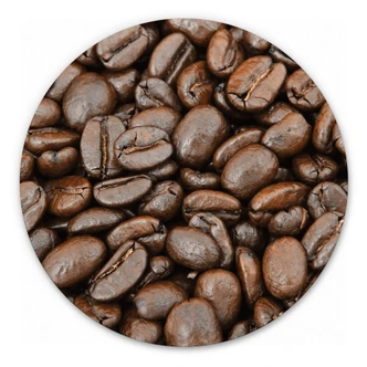 Tableau sur alu-Dibond rond Arôme de café en grains  