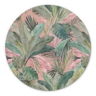 Stampe tropicali nella giungla rosa - Bloomery Decor - Alluminio Dibond Rotondo Stampe tropicali nella giungla rosa - Bloomery Decor - Alluminio Dibond Rotondo