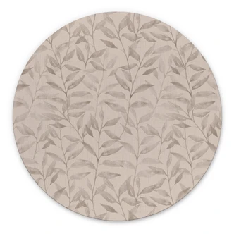 Wandbild Zarte Aquarell-Blätter - Soft Grau - Bloomery Decor - Alu-Dibond - Rund Wandbild Zarte Aquarell-Blätter - Soft Grau - Bloomery Decor - Alu-Dibond - Rund