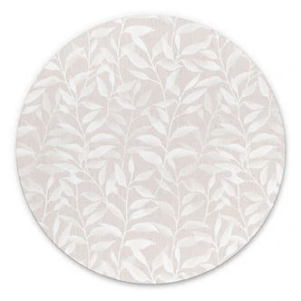 Wandbild Zarte Aquarell-Blätter - Soft Beige - Bloomery Decor - Alu-Dibond - Rund Wandbild Zarte Aquarell-Blätter - Soft Beige - Bloomery Decor - Alu-Dibond - Rund