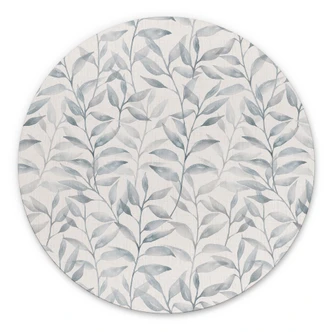 Wandbild Zarte Aquarell-Blätter - Soft Grau - Bloomery Decor - Alu-Dibond - Rund Wandbild Zarte Aquarell-Blätter - Soft Grau - Bloomery Decor - Alu-Dibond - Rund