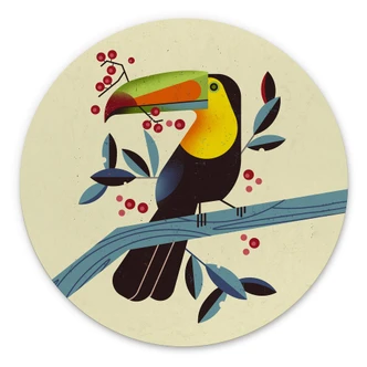 Wandcirkel Braun - Toekan 