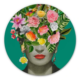 Alu-Dibond Frida Floral Studio - Portrait Frida - Rund 
