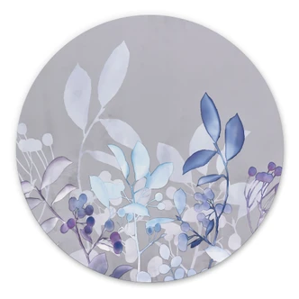 Dibond Wanddecoratie Blauwe aquarelplanten - Haase 