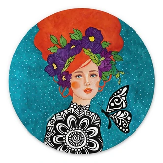 Stampe per pareti con corona di fiori - Hülya - Alu-Dibond Round Stampe per pareti con corona di fiori - Hülya - Alu-Dibond Round