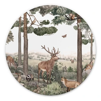 Wandcirkel Kikki Belle - Meeting Forest Animals 