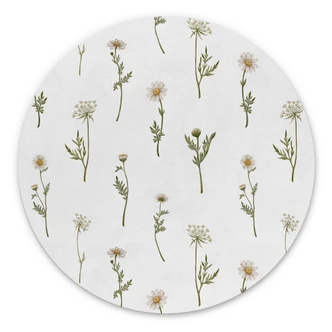Aluminium Dibond Meadow Romance med markblomster - Kikki Belle - Rund 