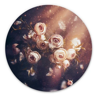 Wandcirkel Kiral - Boeket Rozen 