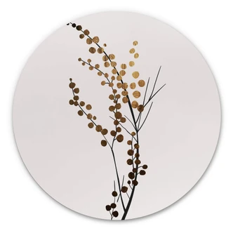 Wandcirkel Kubistika - Golden Branch 