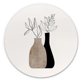 Wandcirkel Kubistika - Minimalistic Plants 