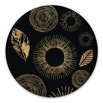 Alu-Dibond Kubistika - Schimmer in der Dunkelheit - Rund 