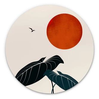 Alu-Dibond Kubistika - Träume in der Nacht - Rund 