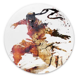 Wandbild Fliegender Ninja - Kulik - Alu-Dibond - Rund Wandbild Fliegender Ninja - Kulik - Alu-Dibond - Rund