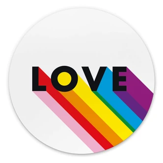 Rundes Wandbild LGBTQIA+ Love Regenbogen - Alu-Dibond 