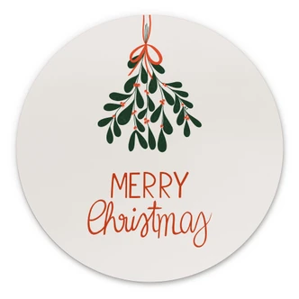 Stampe per pareti Buon Natale con vischio - Lisboa - Alu-Dibond Round Stampe per pareti Buon Natale con vischio - Lisboa - Alu-Dibond Round