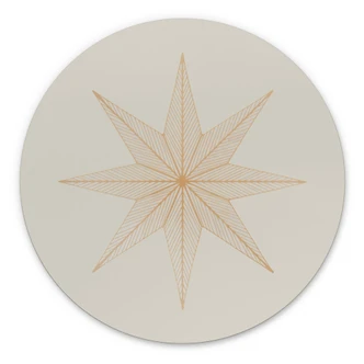 Stampe per pareti Stella d'oro geometrica - Magnusson - Alu-Dibond Round Stampe per pareti Stella d'oro geometrica - Magnusson - Alu-Dibond Round