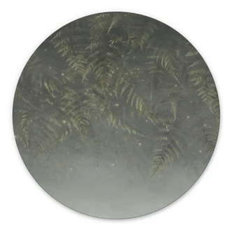 Wandbild Farn im Nebelwald in Grün - Ms Tiff - Alu-Dibond Rund 