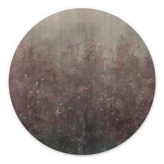 Wanddecoratie Bos in warme herfsttinten - Ms Tiff - Alu-Dibond Rond 