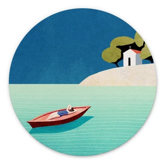 Dibond Wanddecoratie Siësta in de zomer - Rivers 