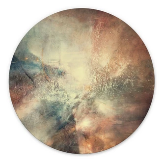 Wandbild Abstrakter Nebel im Goldlicht - Schmucker - Alu-Dibond Rund 