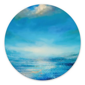 Wanddecoratie Eindeloze uitgestrektheid in blauw - Schmucker - Alu-Dibond Rond 