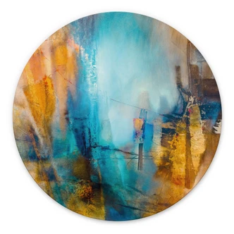 Wanddecoratie Ver blauw licht - Schmucker - Alu-Dibond Rond 