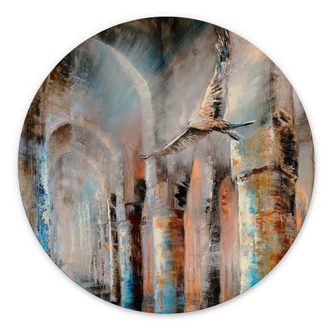 Wanddecoratie Vlucht door de arcades - Schmucker - Alu-Dibond Rond 