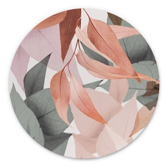 Alu-Dibond Kleurrijke eucalyptusbladeren - Sisi & Seb - Rond 