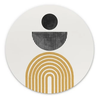 Wandbild Abstrakte Komposition mit Kreis und Halbbogen - The Miuus Studio - Alu-Dibond - Rund 