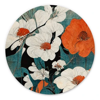 Wandcirkel Treechild - Asian Flowers Wandcirkel Treechild - Asian Flowers