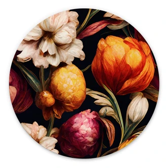 Wandcirkel Treechild - Bloemkelken in oker en roze Wandcirkel Treechild - Bloemkelken in oker en roze