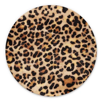 Wanddecoratie Wild Leopard - Dierenprint - Tunaboylu - Alu-Dibond Rond 