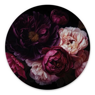 Wandcirkel Boeket bloemen met pioenen - UN Designs 