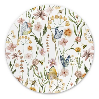 Wandcirkel Lenteweide met vlinders - UN Designs 