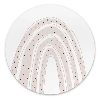 Wandbild uplusmestudio - Regenbogen mit Punkten - Alu-Dibond Rund 