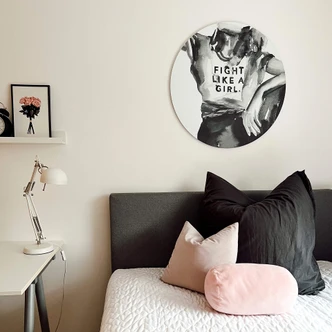 Alu-Dibond Wall Circle Verbaan - Fight like a Girl 