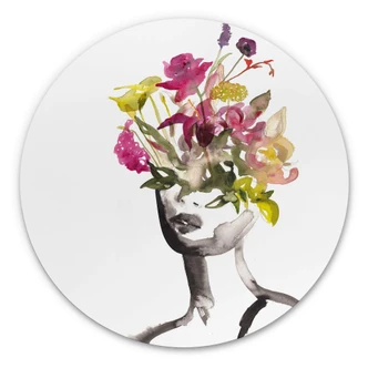 Wandcirkel Verbaan - Rainbow Flower Hair 