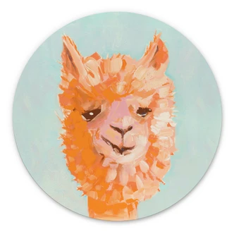 Wandbild Oranges Alpaca - Zwara - Alu-Dibond - Rund 
