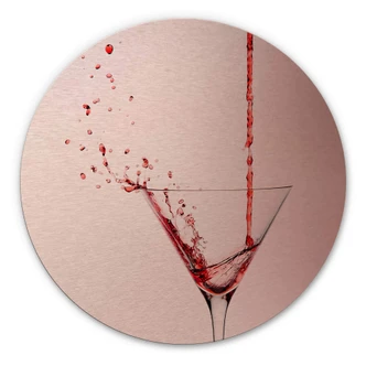 Alu-Dibond mit Kupfereffekt Pabst - Cocktail - Rund 