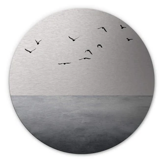 Dibond Schilderij met zilver effect Silent Lake 