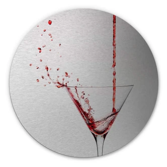 Alu-Dibond mit Silbereffekt Pabst - Cocktail - Rund 