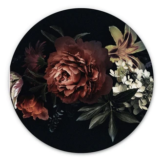 Alu-Dibond Wall Circle Flower Bouquet 