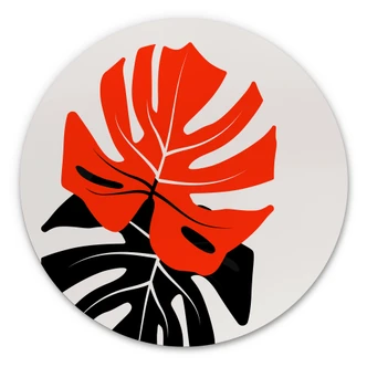 Wandcirkel Kubistika - Monstera Duet 