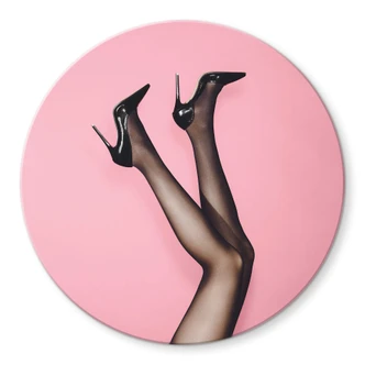 Glasbild 1X Studio - Heels - Rund 