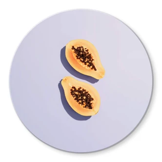 Glasbild 1X Studio - Papaya - Rund 