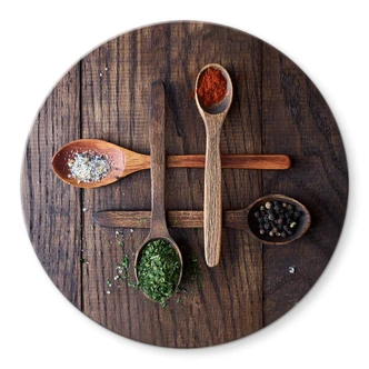 Glasbild Aleksandrova - Gewürz Variationen - Rund Glasbild Aleksandrova - Gewürz Variationen - Rund